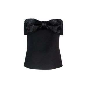 Self-Portrait Black Oversized Bow Bandeau - NWT